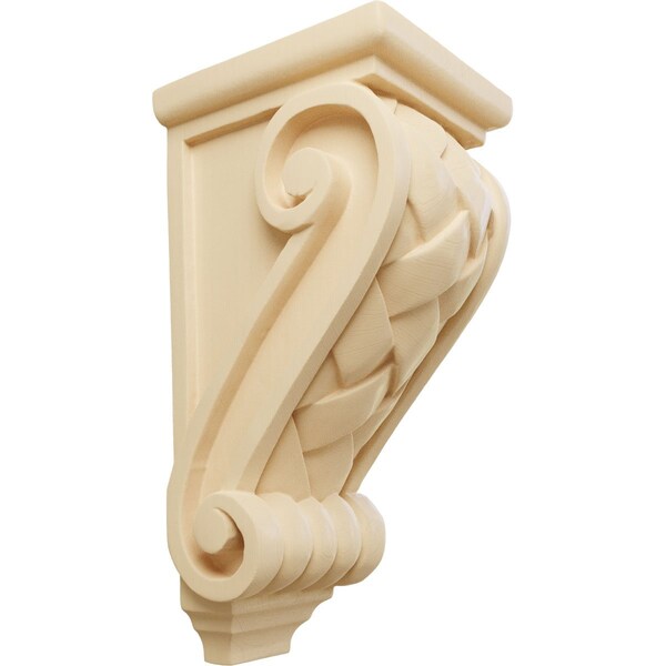 Ekena Millwork 4 1/2"W x 5"D x 10"H Medium Basket Weave Corbel, Maple CORW04X05X10BWMA - main